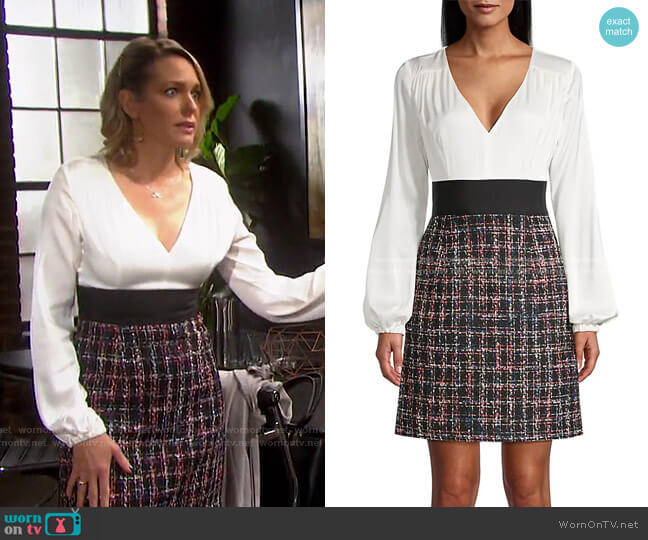 Milly Nicole Check Tweed Dress worn by Nicole Walker (Arianne Zucker) on Days of our Lives