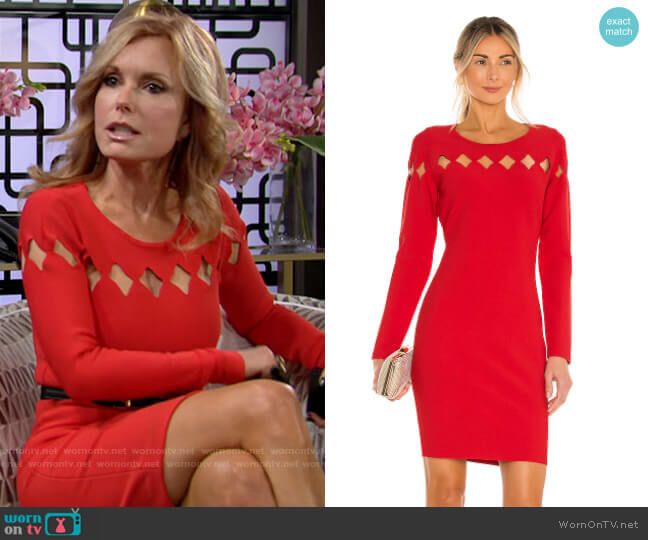 Milly Scallop Cutout Fitted Dress worn by Lauren Fenmore (Tracey Bregman) on The Young and the Restless