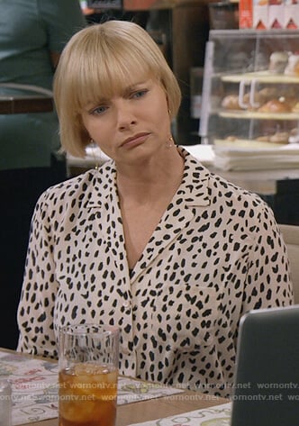 Jill’s cheetah print blouse on Mom