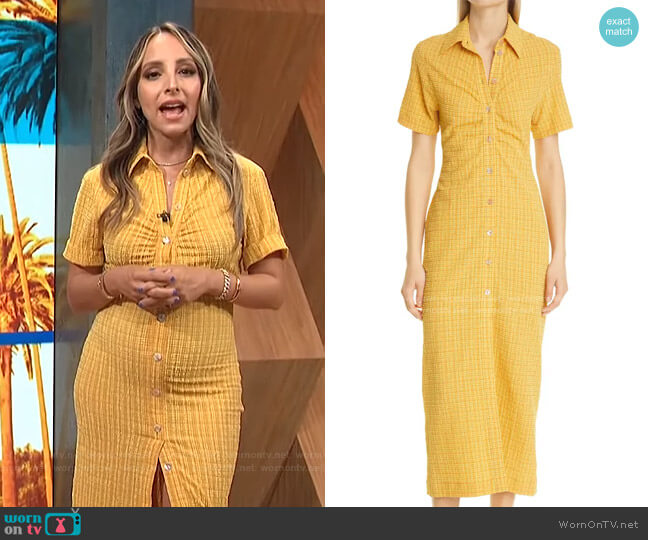 Nanushka Sabri Check Short Sleeve Shirtdress worn by Lilliana Vazquez on E! News