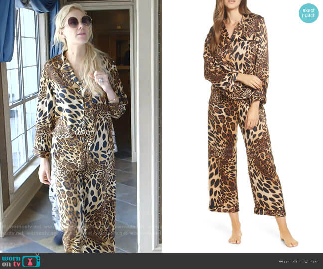 Natori Leopard Print Satin Pajamas worn by Kameron Westcott on The Real Housewives of Dallas