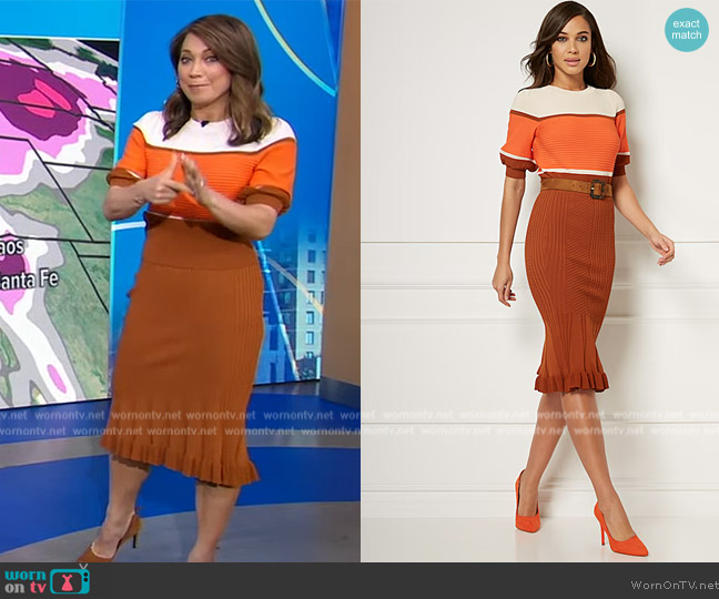 New York & Company Padma Sweater - Eva Mendes Collection worn by Ginger Zee on Good Morning America