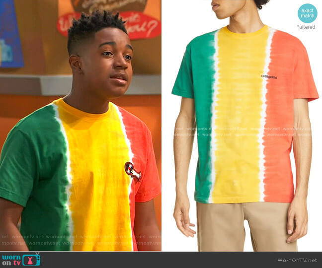 Noon Goons Jah Tie Dye T-Shirt worn by Booker Baxter (Issac Ryan Brown) on Ravens Home