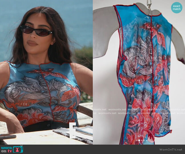 Noon Cottage Industry Printed Top worn by Kim Kardashian on Keeping Up with the Kardashians