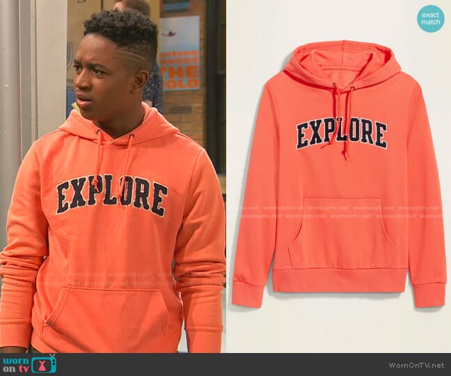 Old Navy Graphic Pullover Hoodie worn by Booker Baxter (Issac Ryan Brown) on Ravens Home
