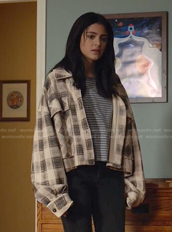 Olive’s white plaid jacket on Manifest