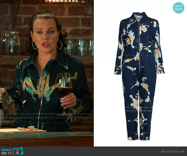 Stella McCartney Organic Stretch-Cotton Denim All-In-One Jumpsuit worn by Maggie (Debi Mazar) on Younger