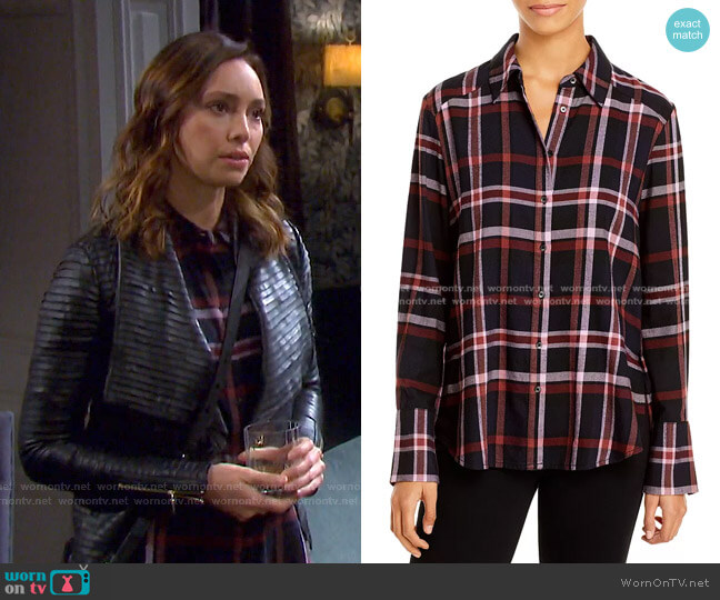 Paige Davlyn Plaid Shirt worn by Gwen Rizczech (Emily O'Brien) on Days of our Lives