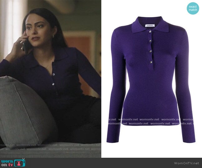 PAROSH Buttoned wool knitted top worn by Veronica Lodge (Camila Mendes) on Riverdale