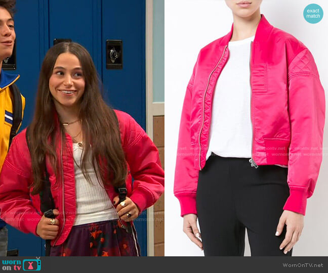 Rag & Bone Wesley Bomber Jacket worn by Tess O'Malley (Sky Katz) on Ravens Home