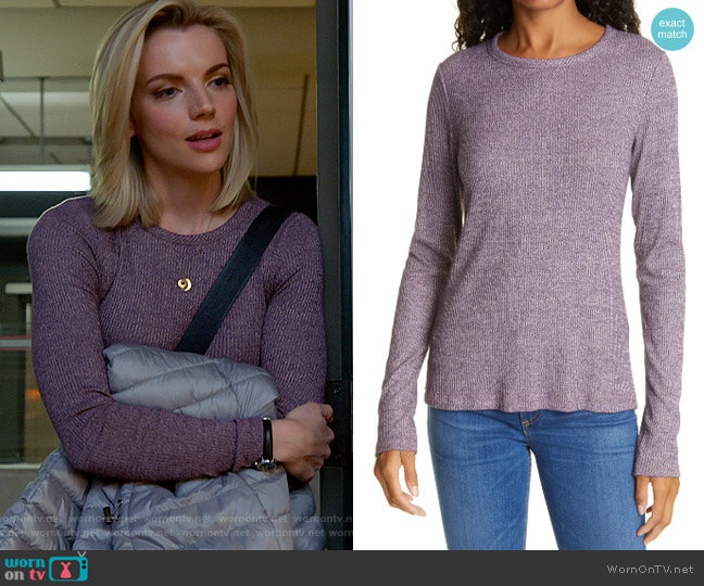Rag & Bone The Knit Long Sleeve Top in Purple Multi worn by Sylvie Brett (Kara Killmer) on Chicago Fire