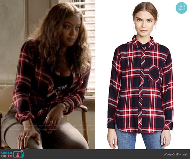 Rails Hunter Shirt in Twilight Cherry White worn by Ryan Wilder (Javicia Leslie) on Batwoman