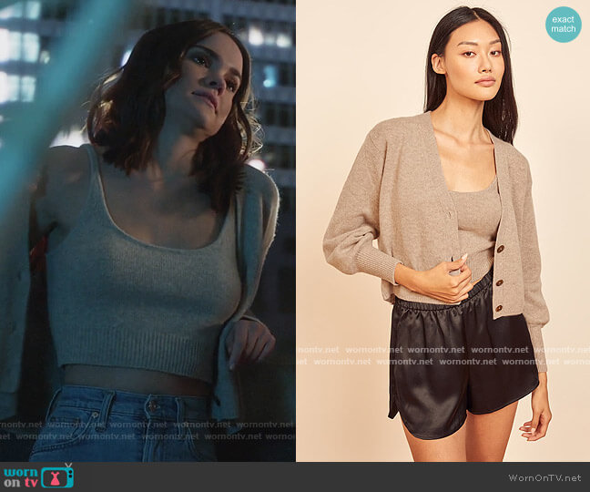 Reformation Varenne Cashmere Tank And Cardi Set worn by Callie Foster (Maia Mitchell) on Good Trouble