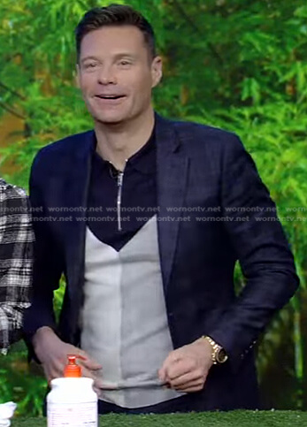 Ryan’s colorblock polo shirt on Live with Kelly and Ryan