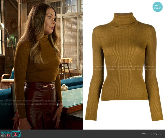 Saint Laurent Ribbed Roll-Neck Jumper worn by Liza Miller (Sutton Foster) on Younger