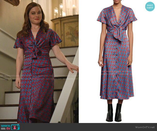 Sandro Catny Print Midi Dress worn by Zoey Clarke (Jane Levy) on Zoeys Extraordinary Playlist