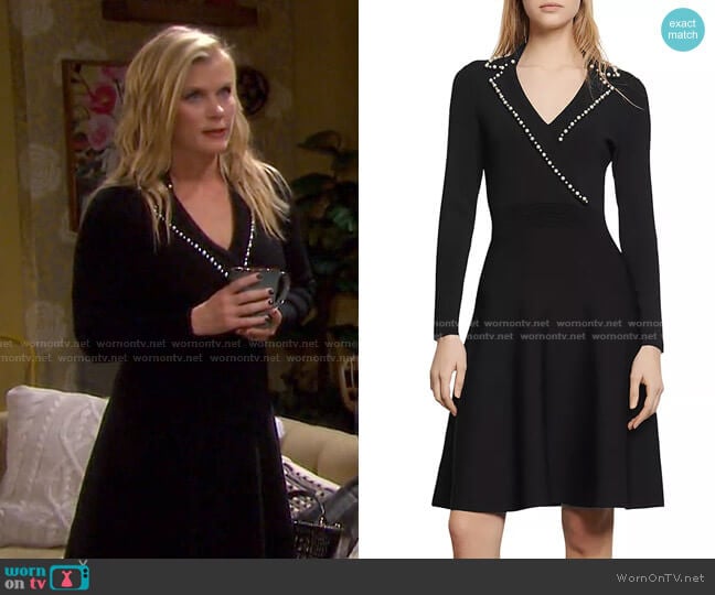 Sandro Suity Embellished A-Line Mini Dress worn by Sami Brady (Alison Sweeney) on Days of our Lives