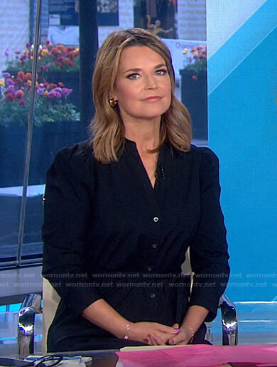 Savannah’s black tie waist shirtdress on Today