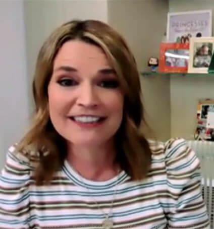 Savannah’s striped puff sleeve top on Today