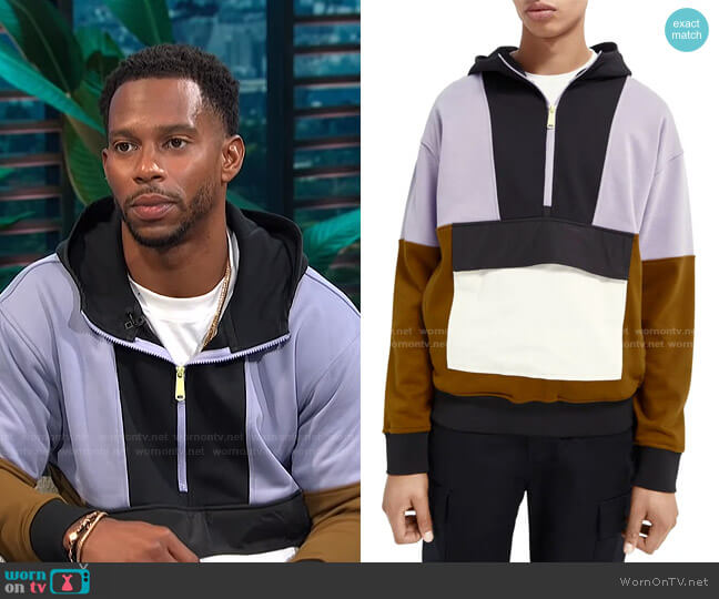 Scotch & Soda Colorblock Half Zip Hoodie