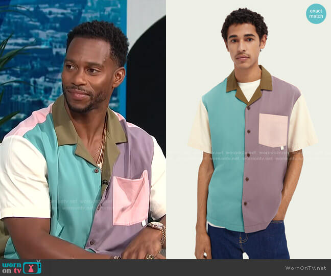Scotch & Soda Colour Block Tencel Blend Shirt