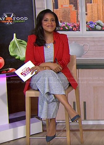 Sheinelle’s blue striped jumpsuit on Today
