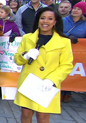 Sheinelle’s yellow coat with large buttons on Today