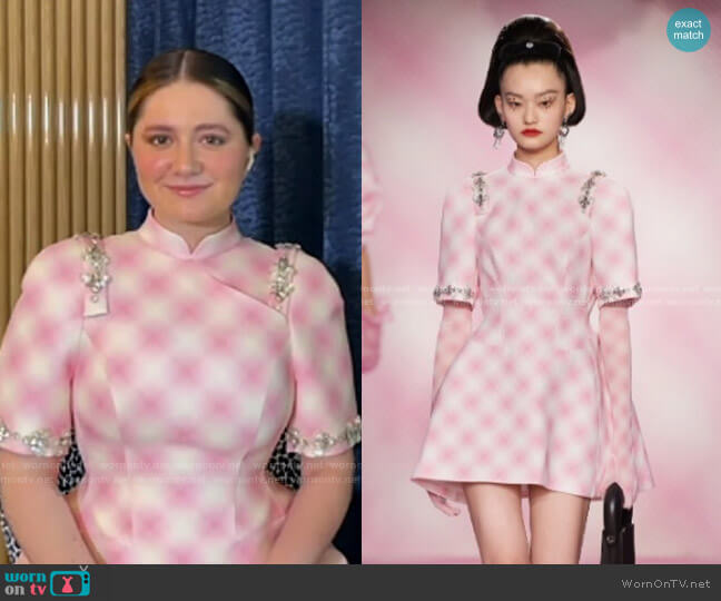 Shushu Tong Qipao Embellished Check Minidress