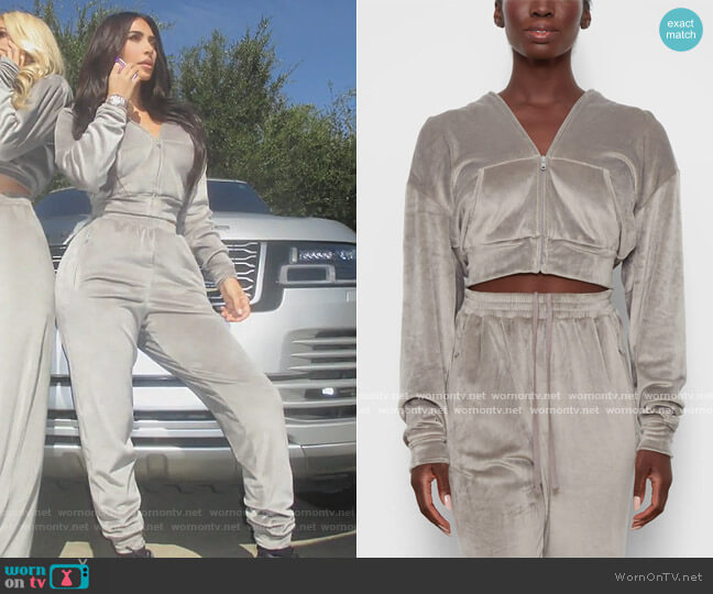 Skims Velour Hoodie worn by Kim Kardashian on Keeping Up with the Kardashians