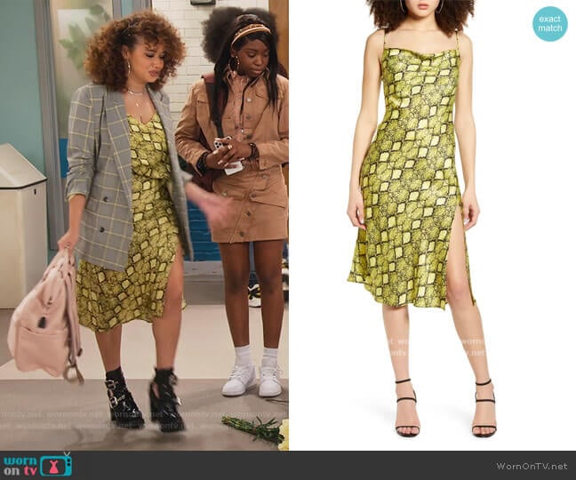 Socialite Python Print Slipdress worn by Jade (Talia Jackson) on Family Reunion