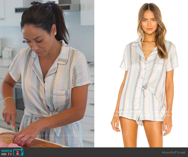 Splendid Short Sleeve Sleep Set worn by Melissa Gorga on The Real Housewives of New Jersey