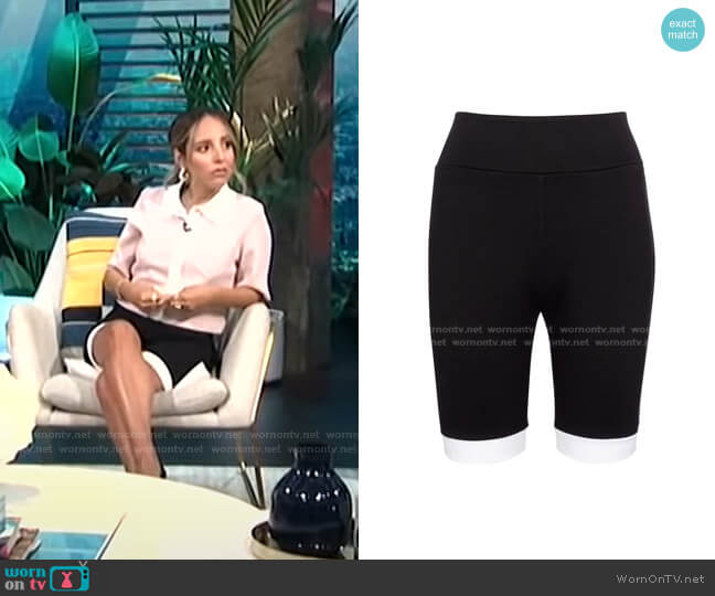 Staud Cruise Knit Biker Shorts worn by Lilliana Vazquez on E! News