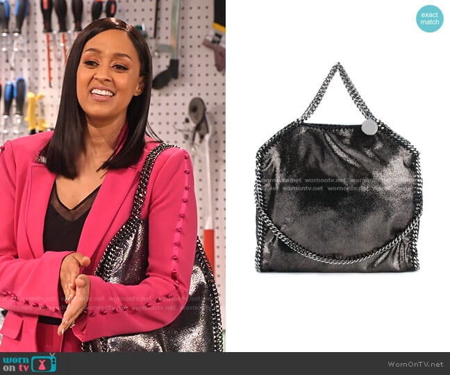 Stella McCartney Metallic Falabella Tote worn by Cocoa McKellan (Tia Mowry-Hardrict) on Family Reunion