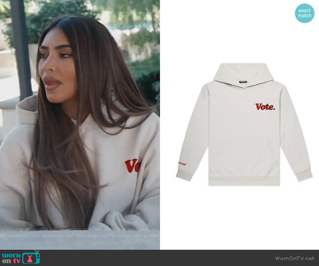 Talentless Vote Hoodie worn by Kim Kardashian on Keeping Up with the Kardashians