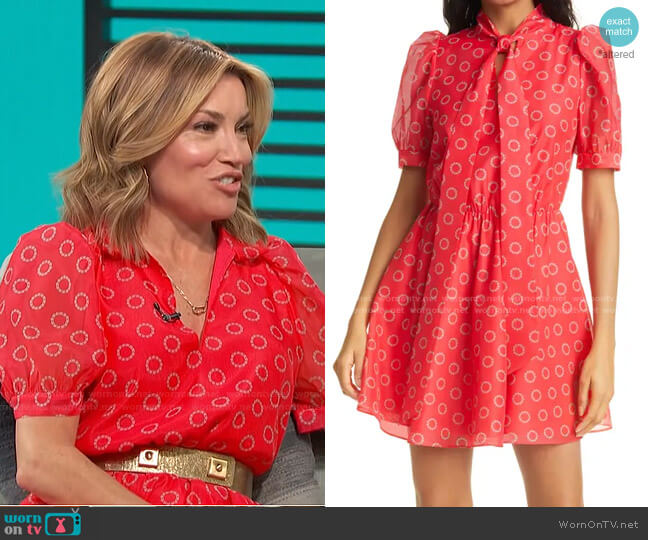 Ted Baker Dottyy Puff Sleeve Minidress worn by Kit Hoover on Access Hollywood