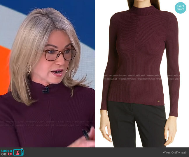 Ted Baker Taralyn Mock Neck Sweater worn by Amy Robach on Good Morning America