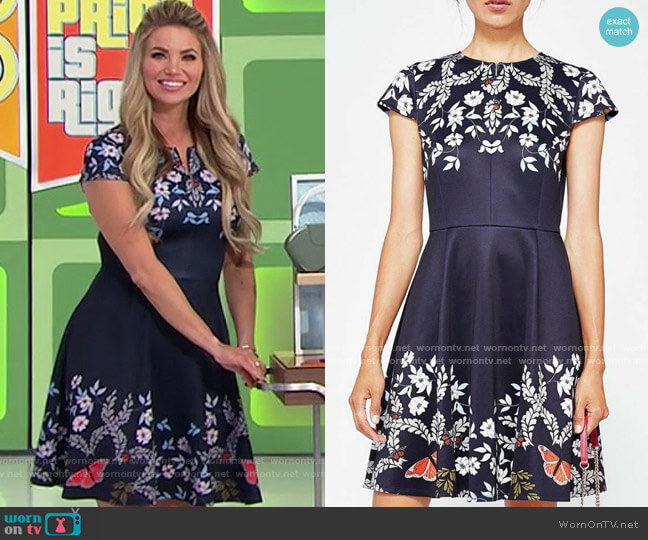 Ted Baker Saydi Kyoto Gardens Dress worn by Amber Lancaster on The Price is Right