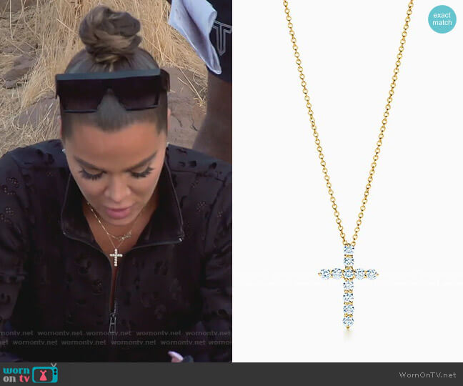 Tiffany & Co Cross Pendant worn by Khloe Kardashian on Keeping Up with the Kardashians