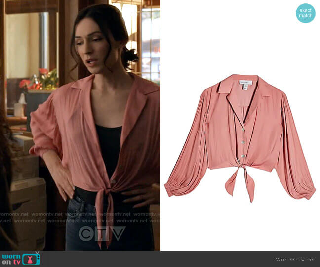 Topshop Satin Tie Front Shirt worn by Jerrie Kennedy (Jesse James Keitel) on Big Sky