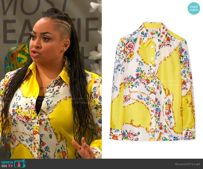 Tory Burch Floral Print Silk Blouse worn by Raven Baxter (Raven-Symoné) on Ravens Home