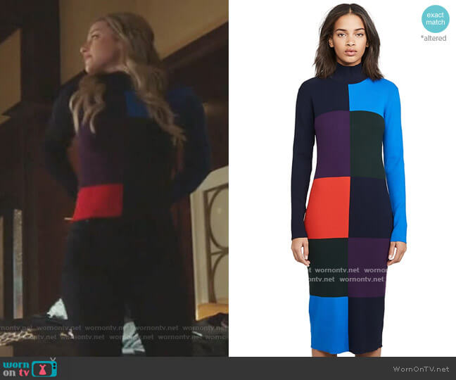 Tory Sport Viscose Blend Ribbed Block Dress worn by Betty Cooper (Lili Reinhart) on Riverdale