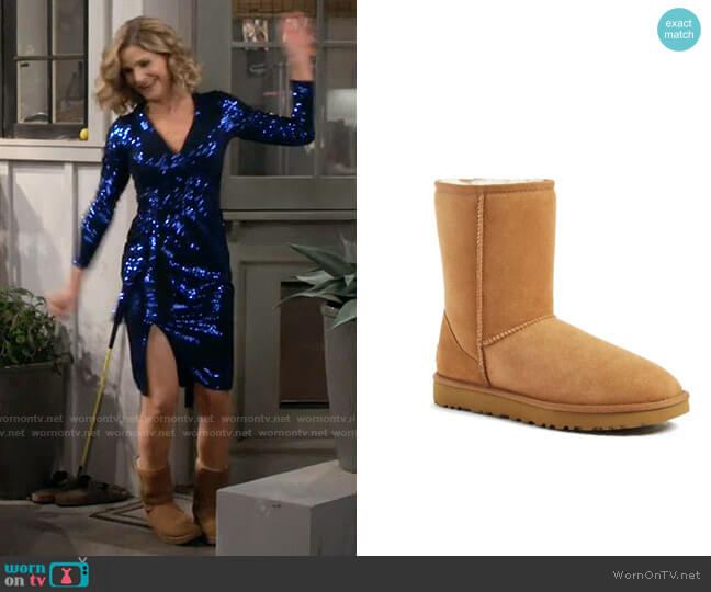 Ugg Classic II Genuine Shearling Lined Short Boot worn by Jean Raines (Kyra Sedgwick) on Call Your Mother