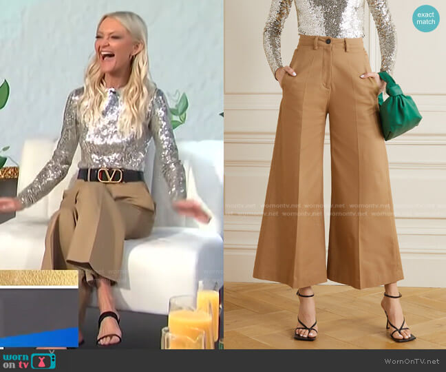 Valentino Pleated Cotton-Gabardine Wide-Leg Pants