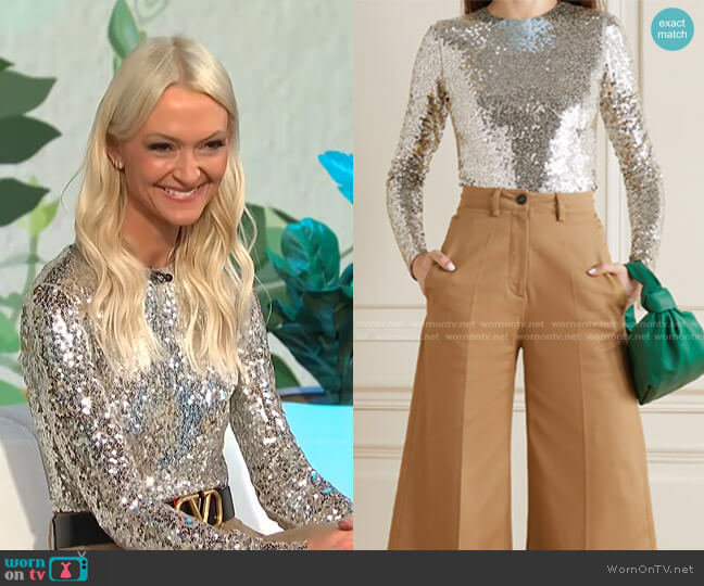 Valentino Sequined Jersey Bodysuit