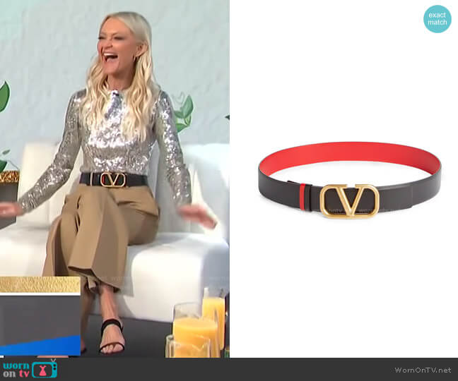 Valentino Garavani VLOGO Buckle Reversible Leather Belt