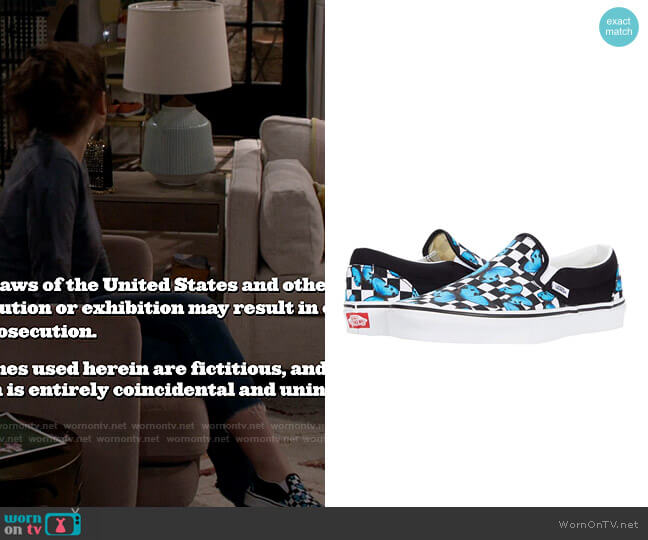 Vans Classic Slip On in Butterfly Checkerboard worn by Jackie Raines (Rachel Sennott) on Call Your Mother