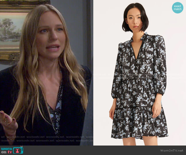 Veronica Beard Hawken Floral Dress worn by Abigail Deveraux (Marci Miller) on Days of our Lives