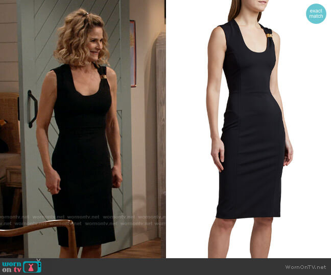 Versace Bodycon Midi Dress with Hardware Detail worn by Jean Raines (Kyra Sedgwick) on Call Your Mother