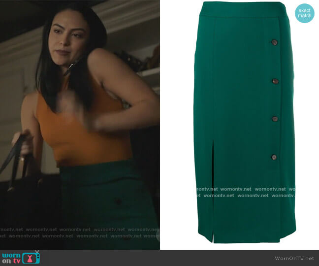 Victoria Victoria Beckham Button-front Pencil Skirt worn by Veronica Lodge (Camila Mendes) on Riverdale
