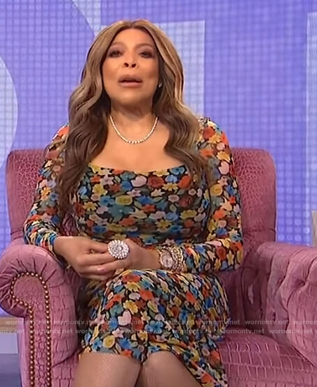 Wendy’s floral print stretch dress on The Wendy Williams Show
